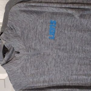 Detroit Lions 1/4 Zip Pullover Dri Fit NFL Team Apparel Gray Men's Large